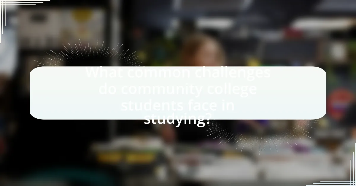What common challenges do community college students face in studying?