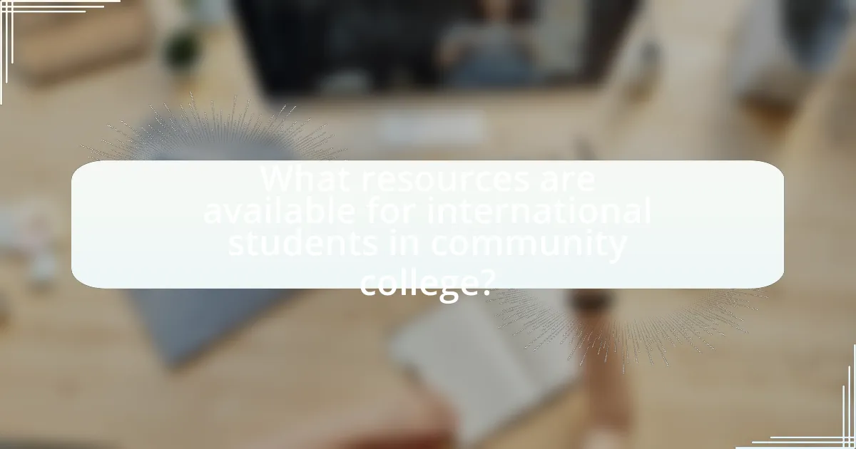 What resources are available for international students in community college?